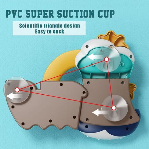 GOHEYI Baby Bath Toys, Bath Toy for Toddlers Kids, Preschool Baby Bathtub Water Toys, Whale Shower Spin Suction Bath Wall Toy, Birthday Gifts for 3 4 Year Old Girls Boys in Kuwait