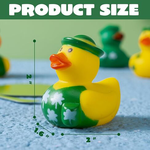 JOYIN 24 Pcs St Patrick Rubber Ducks, St. Patrick's Day Green Rubber Ducks Lucky Ducks with Hats & Shamrock Patterns, Small Kid Bath Toys, St Patrick Gifts for Kids, Party Favors & Decorations in Saudi Arabia