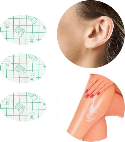 RMISODO 100 Pieces Waterproof Ear Stickers, Disposable Ear Covers Earmuffs, Ear Protector Caps for Hair Dye Shower Bathing, Invisible Foot Sticker Bandages, Protective Clear Films for Foot Hand Ear in Kuwait