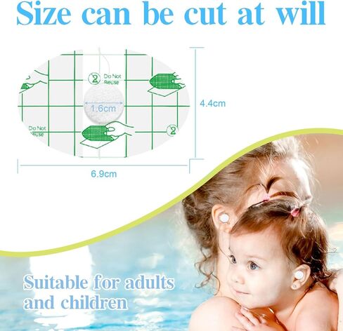 60 قطعة من أغطية الأذن للاستحمام، أغطية أذن للاستعمال مرة واحدة، ملصقات أذن ذاتية اللصق مقاومة للماء للاستحمام والسباحة والرياضات المائية الأخرى in Kuwait