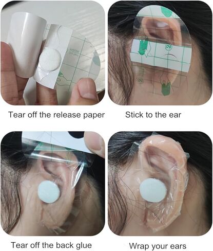 60 قطعة من أغطية الأذن للاستحمام، أغطية أذن للاستعمال مرة واحدة، ملصقات أذن ذاتية اللصق مقاومة للماء للاستحمام والسباحة والرياضات المائية الأخرى in Kuwait