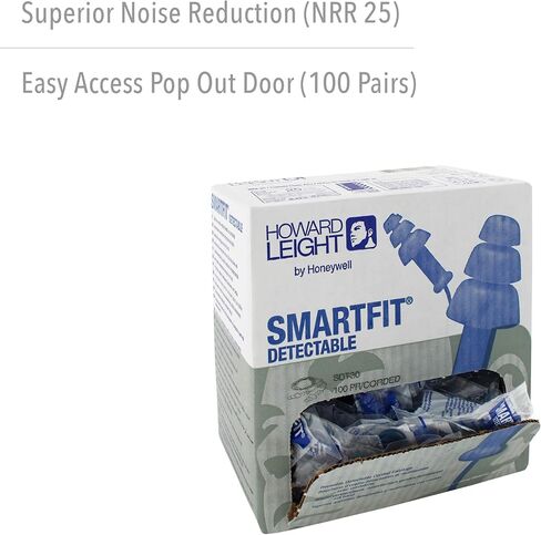 Howard Leight by Honeywell SmartFit Heat-Activated Corded Reusable Earplugs, 100-Pairs (SMF-30),Orange in Saudi Arabia