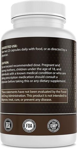 HMS Nutrition Chaga Mushroom - Inonotus Obliquus - 1000 مجم 120 كبسولة نباتية تكفي لمدة شهرين، نباتي غير معدل وراثيًا in Kuwait