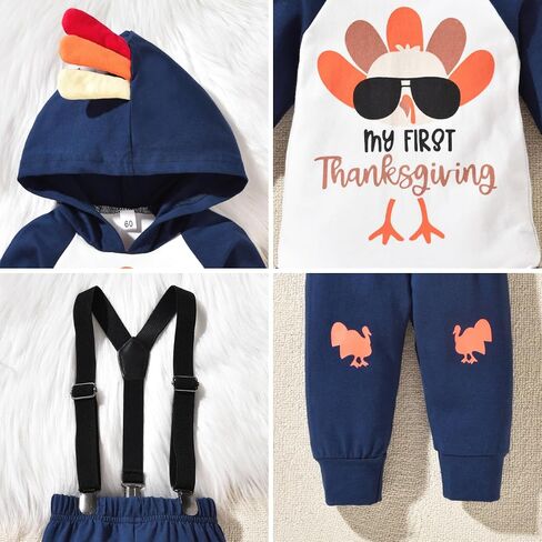 Unutiylo 0-24 Months Infant Baby Boys Thanksgiving Outfit My First Thanksgiving Clothes in Saudi Arabia