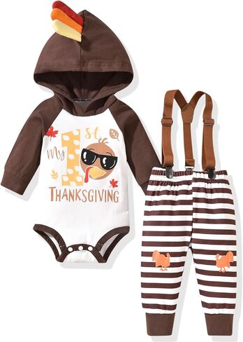 Unutiylo 0-24 Months Infant Baby Boys Thanksgiving Outfit My First Thanksgiving Clothes in Saudi Arabia