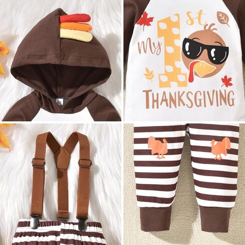 Unutiylo 0-24 Months Infant Baby Boys Thanksgiving Outfit My First Thanksgiving Clothes in Saudi Arabia