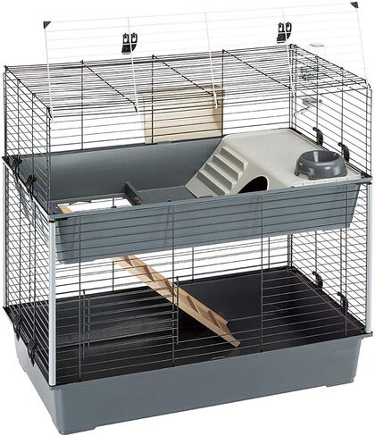 فيربلاست قفص ارنب كبير للغاية من طابقين باللون العنابي من كروليك | يتضمن قفص الارانب جميع الملحقات والمقاسات 39 طول × 20.3 عرض × 36.2 ارتفاع ويشمل جميع الملحقات | ضمان لمدة عام من الشركة المصنعة in Kuwait