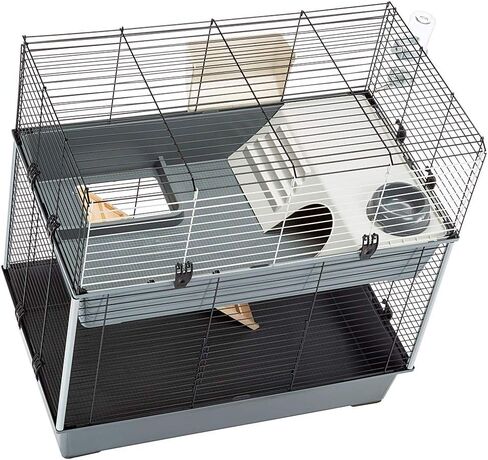 فيربلاست قفص ارنب كبير للغاية من طابقين باللون العنابي من كروليك | يتضمن قفص الارانب جميع الملحقات والمقاسات 39 طول × 20.3 عرض × 36.2 ارتفاع ويشمل جميع الملحقات | ضمان لمدة عام من الشركة المصنعة in Kuwait