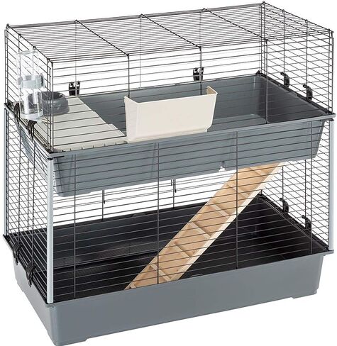 فيربلاست قفص ارنب كبير للغاية من طابقين باللون العنابي من كروليك | يتضمن قفص الارانب جميع الملحقات والمقاسات 39 طول × 20.3 عرض × 36.2 ارتفاع ويشمل جميع الملحقات | ضمان لمدة عام من الشركة المصنعة in Kuwait