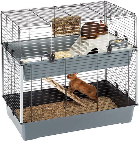 فيربلاست قفص ارنب كبير للغاية من طابقين باللون العنابي من كروليك | يتضمن قفص الارانب جميع الملحقات والمقاسات 39 طول × 20.3 عرض × 36.2 ارتفاع ويشمل جميع الملحقات | ضمان لمدة عام من الشركة المصنعة in Kuwait