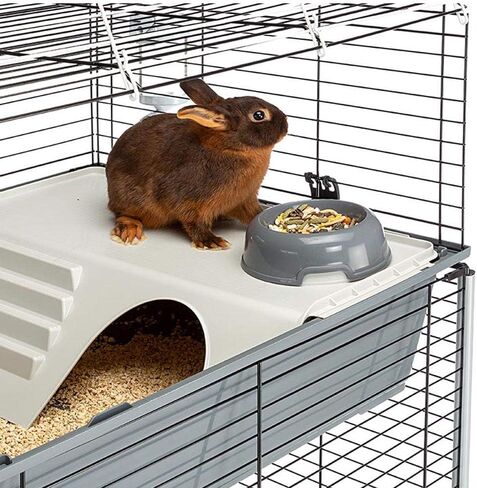 فيربلاست قفص ارنب كبير للغاية من طابقين باللون العنابي من كروليك | يتضمن قفص الارانب جميع الملحقات والمقاسات 39 طول × 20.3 عرض × 36.2 ارتفاع ويشمل جميع الملحقات | ضمان لمدة عام من الشركة المصنعة in Kuwait