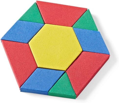 hand2mind Foam Pattern Blocks, Foam Shapes, Geometric Shapes for Kids, Pattern Play, Toddler Pattern Blocks, Shapes for Kindergarten, 3D Shapes Manipulatives, Sorting Math (Set of 100) in Saudi Arabia