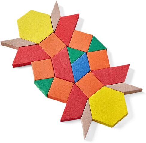 hand2mind Foam Pattern Blocks, Foam Shapes, Geometric Shapes for Kids, Pattern Play, Toddler Pattern Blocks, Shapes for Kindergarten, 3D Shapes Manipulatives, Sorting Math (Set of 100) in Saudi Arabia
