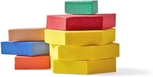 hand2mind Foam Pattern Blocks, Foam Shapes, Geometric Shapes for Kids, Pattern Play, Toddler Pattern Blocks, Shapes for Kindergarten, 3D Shapes Manipulatives, Sorting Math (Set of 100) in Saudi Arabia