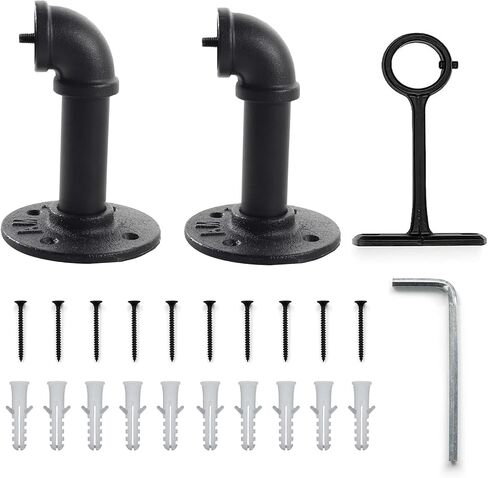 Curtain Rod Head Set, Curtain Rod Brackets with Holders & Screws in Kuwait