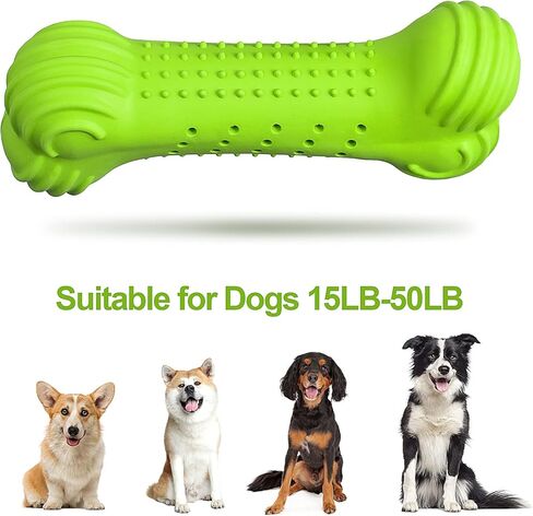العاب مضغ الجراء، العاب مضغ متينة تصدر صرير للكلاب للتسنين، العاب تسنين قوية مع مطاط طبيعي لتنظيف اسنان الكلاب الصغيرة والمتوسطة (لون اخضر) in Kuwait