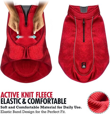 Insulated Fleece Sweater for Dogs | Lightweight Warm Dog Vest | Zipper Port for Harness | Cold Weather Winter Jacket | Rain Snow Repellant Coat | Adjustable for Small Medium Large Male Dogs (Blue/M) in Kuwait