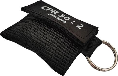 JTKENS 50pcs CPR Emergency Face Shield with One-Way Valve Breathing Barrier CPR Mask Keychain for First Aid or AED Training in Kuwait