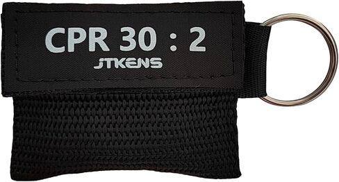 JTKENS 50pcs CPR Emergency Face Shield with One-Way Valve Breathing Barrier CPR Mask Keychain for First Aid or AED Training in Kuwait