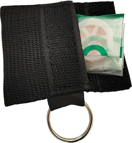 JTKENS 50pcs CPR Emergency Face Shield with One-Way Valve Breathing Barrier CPR Mask Keychain for First Aid or AED Training in Kuwait