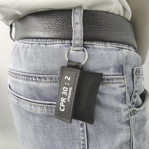 JTKENS 50pcs CPR Emergency Face Shield with One-Way Valve Breathing Barrier CPR Mask Keychain for First Aid or AED Training in Kuwait