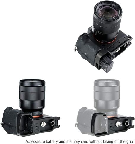 JJC GP-X2 دعامة تمديد مقبض اليد المعدنية لكاميرا Sony A7CII A7C II A7CR A7C R، لحامل Airtag، وسادة مضادة للانزلاق، مع لوحة إطلاق سريع Arca Swiss، فتحة حامل ثلاثي 1/4"-20 وفتحة حزام اليد in Kuwait