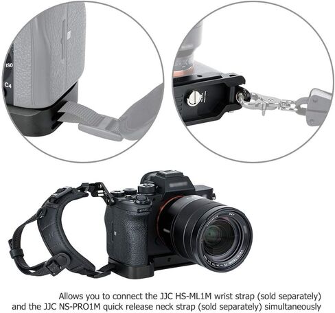 JJC GP-X2 دعامة تمديد مقبض اليد المعدنية لكاميرا Sony A7CII A7C II A7CR A7C R، لحامل Airtag، وسادة مضادة للانزلاق، مع لوحة إطلاق سريع Arca Swiss، فتحة حامل ثلاثي 1/4"-20 وفتحة حزام اليد in Kuwait