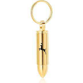 Cremation Jewelry for Ashes Deer Bullet Pendant Urn Keychain Stainless Steel Keepsake Memorial Jewelry for Women Men