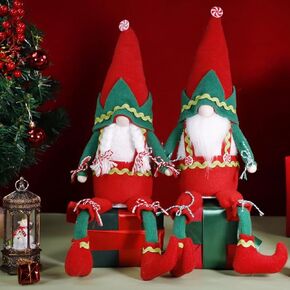 QuanYaaJoy Elf Gnomes Decorations, 2Pack Handmade Tomte Swedish Gnome Scandinavian Figurine Nordic Gnomes Plush Long Leg in Kuwait