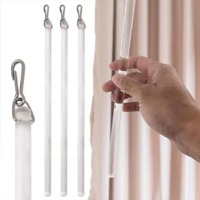 Amazing Drapery Hardware- 3 Qty: 24 inch Heavy Duty Crystal Clear Acrylic Drapery Wand