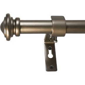 Decopolitan Cap Single Telescoping Drapery Rod Set, برونزي, 18-36-Inch in Kuwait