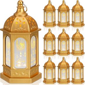 فانوس شمعة رمضان ليد عيد مبارك فانوس رمضان مبارك فوانيس ديكور نجمة القمر رمضان كريم أضواء ليد ديكور عتيق معلق لديكور المنزل والحفلات (12 قطعة) in Kuwait