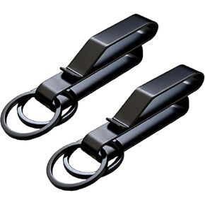 BONGQIAQIA 2 Pack Duty Belt Key Holder, Stainless Steel Tactical Stealth Belt Key Clip Loop Key Ring Holder for Police Handicuff/Fire Agencies/Law Enforcement with Detachable Keyring in Saudi Arabia