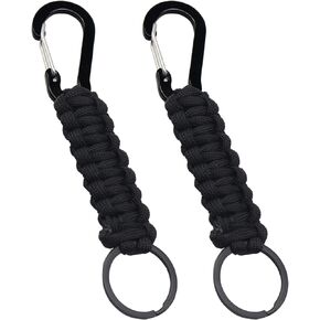 قطعتان من شماعة سلسلة المفاتيح مع سلسلة خطافات وحامل خطاف لعربة الأطفال شديد التحمل لزجاجة المياه في الهواء الطلق، والمشي لمسافات طويلة، والشواء، وحقيبة الظهر باللون الأسود in Kuwait