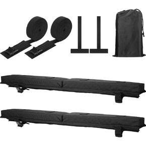 Datanly Universal Soft Roof Rack Pads Kayak Carrier Surfboard Windsurfing Car Racks for Snowboard Canoe with 2 Pcs 15ft Tie Down Straps 2 Pcs 15ft Tie Down Rope 2 Quick Loop Strap 1 Storage Bag, Black in Saudi Arabia