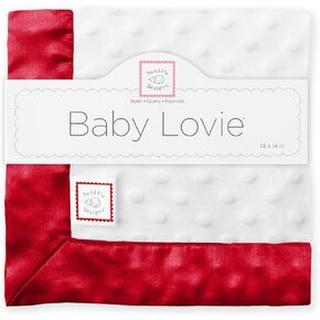 SwaddleDesigns Baby Lovie, Small Security Blanket, Plush Dots with Satin Trim, Pastel Blue , 14" x 14" in Kuwait