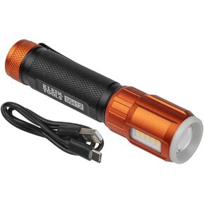 Klein Tools 56412 Rechargeable LED Flashlight with Worklight, 500 Lumens, USB Charging Cable, Pocket Clip, Battery Life Indicator, Magnetic in Kuwait