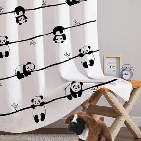 ستائر معتمة باندا لطيفة على شكل حيوان رسوم متحركة باندا دب باندا مطبوعة ستائر نافذة للأولاد والبنات والأطفال - ستائر غرفة معزولة حراريًا لغرفة المعيشة، لوحتان ستارة النافذة in Kuwait