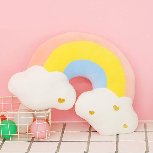 Nenalayo 18in قوس قزح محشوة وسادة رمي وسادة، لعبة ناعمة للفتيات والأطفال، وسائد ديكور كرسي الأريكة، هدايا إبداعية ديكور الغرفة (قوس قزح) in Kuwait