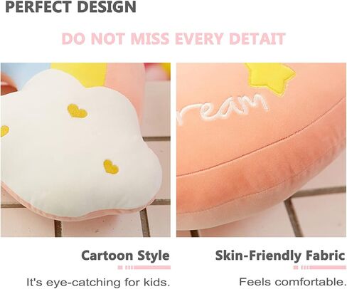 Nenalayo 18in قوس قزح محشوة وسادة رمي وسادة، لعبة ناعمة للفتيات والأطفال، وسائد ديكور كرسي الأريكة، هدايا إبداعية ديكور الغرفة (قوس قزح) in Kuwait