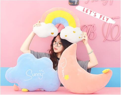 Nenalayo 18in قوس قزح محشوة وسادة رمي وسادة، لعبة ناعمة للفتيات والأطفال، وسائد ديكور كرسي الأريكة، هدايا إبداعية ديكور الغرفة (قوس قزح) in Kuwait