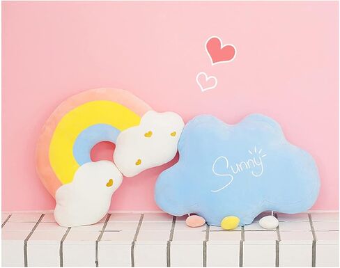 Nenalayo 18in قوس قزح محشوة وسادة رمي وسادة، لعبة ناعمة للفتيات والأطفال، وسائد ديكور كرسي الأريكة، هدايا إبداعية ديكور الغرفة (قوس قزح) in Kuwait