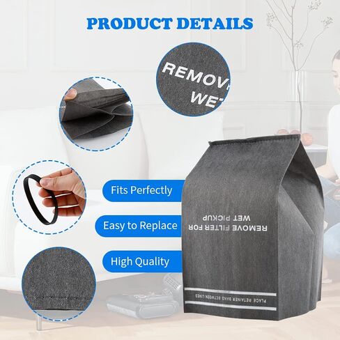 Wet Dry Vac Filter Bags: 8 Pack Vac Replacement Filters Bags for 2 - 2.5 Gallon Vacuums Compatible with Shop Vac Stinger Craftsman Husky in Kuwait