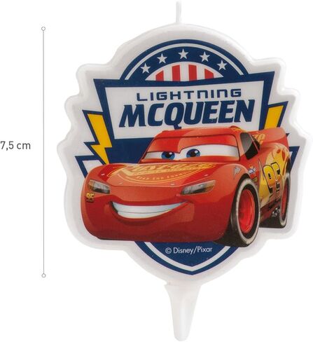 ديكورا - شموع عيد ميلاد اصلية | شمعة عيد ميلاد لايتنينج ماكوين ثنائية الابعاد لكعك الاطفال - 3 انش in Kuwait