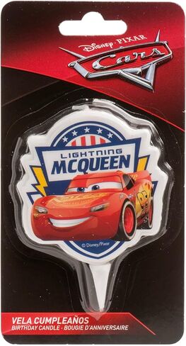 ديكورا - شموع عيد ميلاد اصلية | شمعة عيد ميلاد لايتنينج ماكوين ثنائية الابعاد لكعك الاطفال - 3 انش in Kuwait