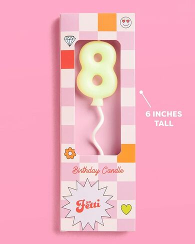 xo, Fetti #4 Orange Birthday Candle - 1 Piece | Birthday Supplies, Fourth Birthday Party Favors, 4th, 14th, 24th, 34th, 40th in Saudi Arabia