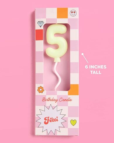 xo, Fetti #4 Orange Birthday Candle - 1 Piece | Birthday Supplies, Fourth Birthday Party Favors, 4th, 14th, 24th, 34th, 40th in Saudi Arabia
