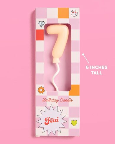 xo, Fetti #4 Orange Birthday Candle - 1 Piece | Birthday Supplies, Fourth Birthday Party Favors, 4th, 14th, 24th, 34th, 40th in Saudi Arabia
