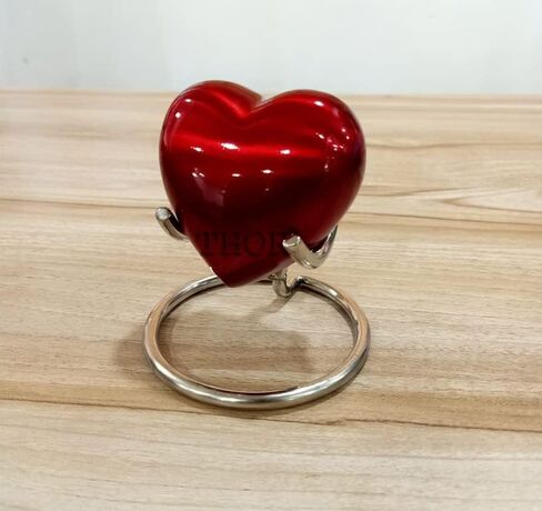 Red Heart Cremation Urn - Heart Keepsake Urn for Human Ashes with Premium Box & Heart Urn Stand - Small Handcrafted Red Urn for Ashes - Small Heart Shaped Urn - Perfect Mini Urn for Your Loved Ones in Saudi Arabia