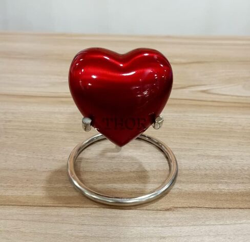 Red Heart Cremation Urn - Heart Keepsake Urn for Human Ashes with Premium Box & Heart Urn Stand - Small Handcrafted Red Urn for Ashes - Small Heart Shaped Urn - Perfect Mini Urn for Your Loved Ones in Saudi Arabia